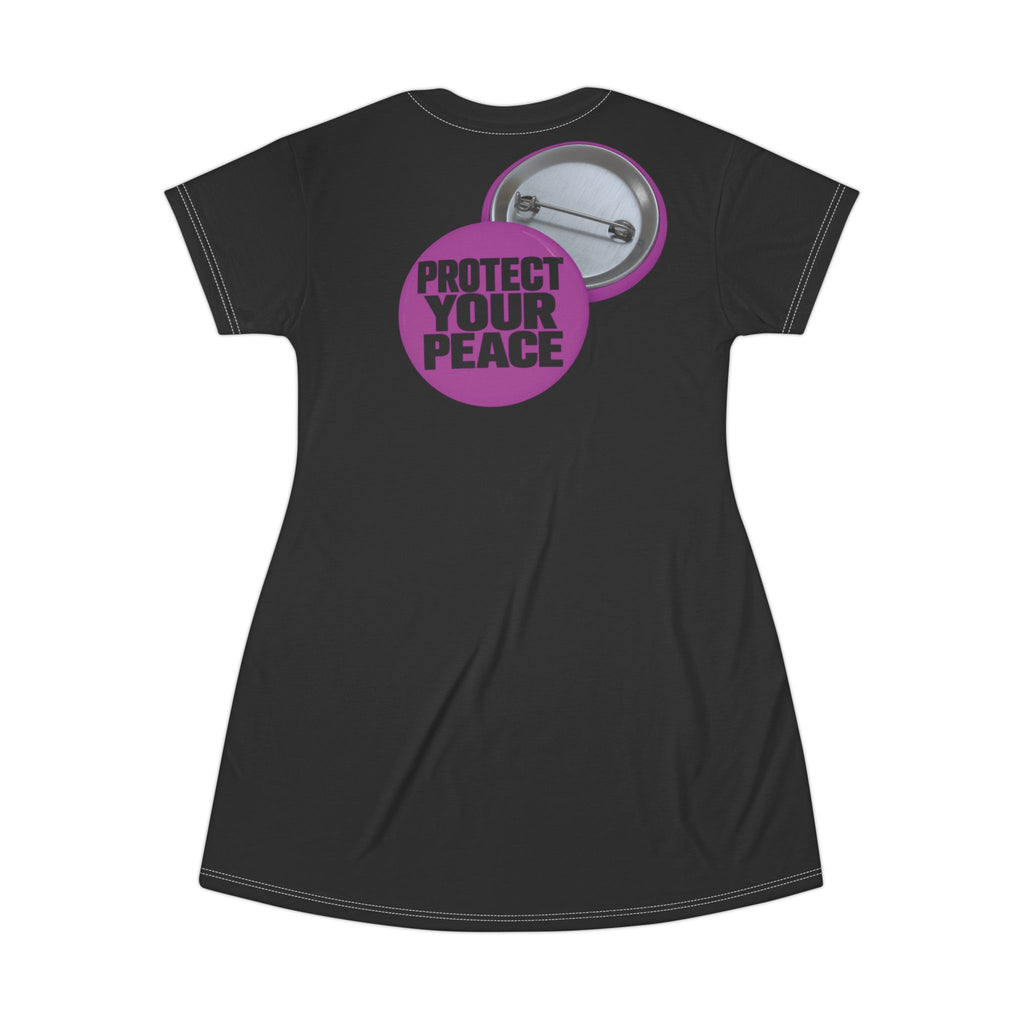 Protect Your Peace T-Shirt Dress — Empowering Graphic Tee Dress