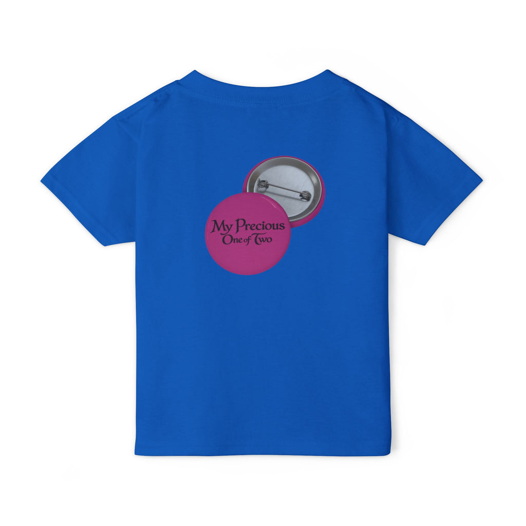 Toddler T-Shirt — "My Precious One of Four  Pink Button Graphic design