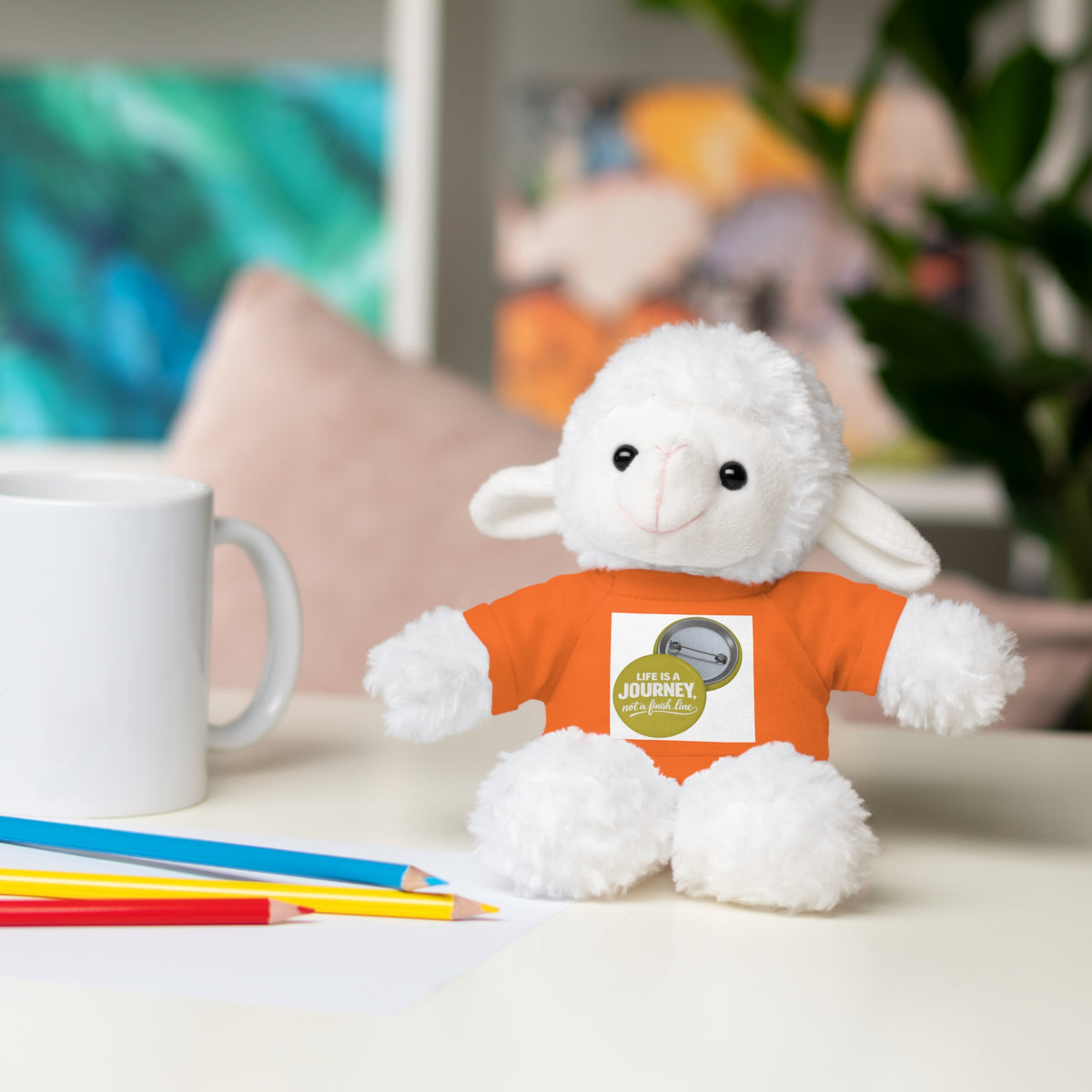 Cute Brown Teddy Bear with 'Life Is a Journey not a finish line.' Tee — Plush Gift for Kids & Travelers