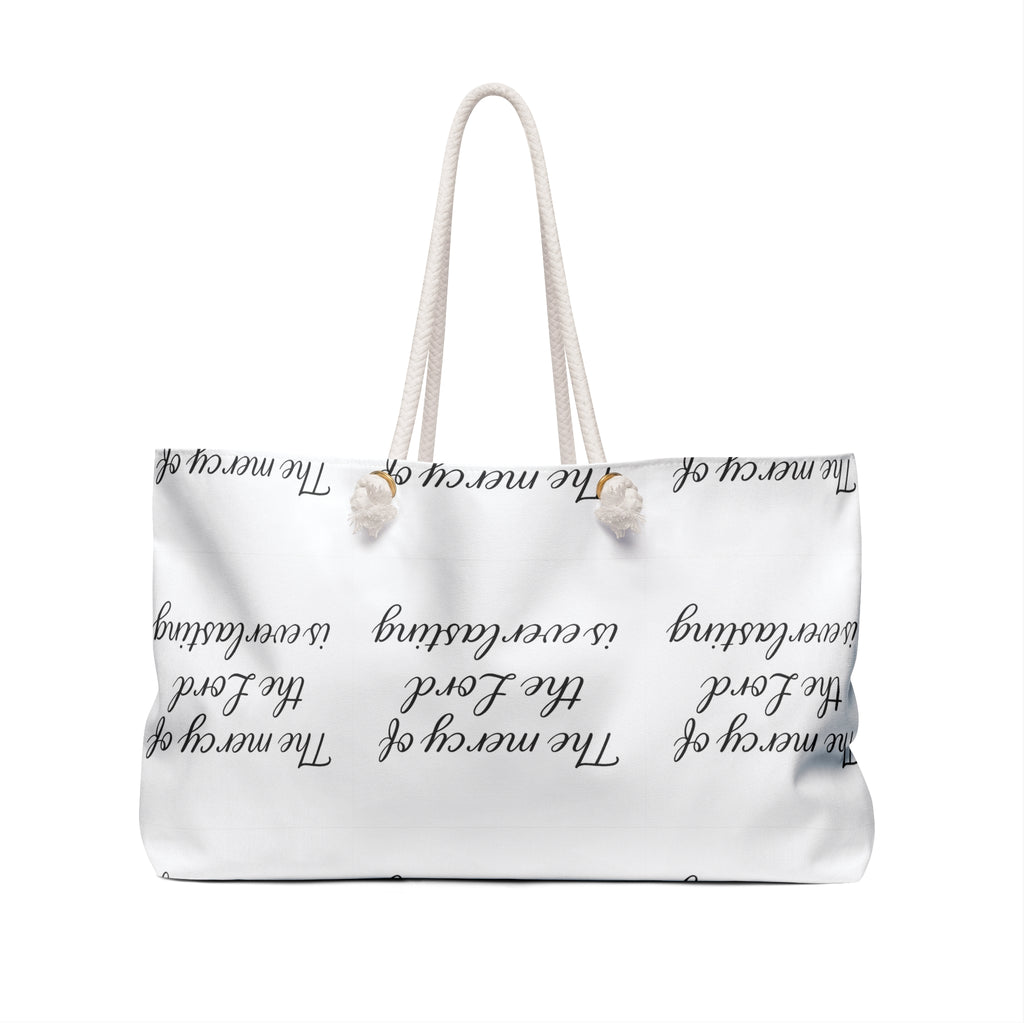 Faithful Weekender Bag — "The mercy of the Lord is everlasting" Travel Tote