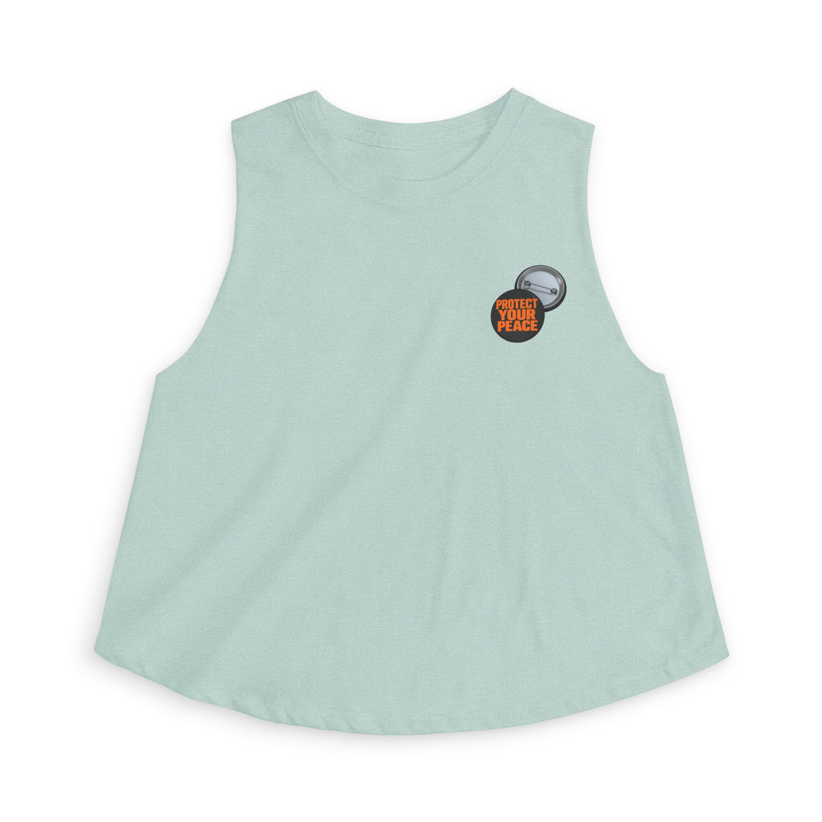 Women's Crop Top — 'Good Vibes Only' Mini Pin Graphic