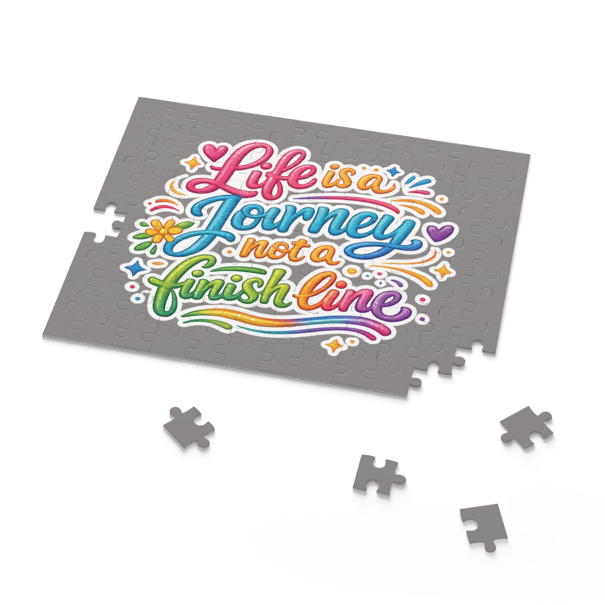 Puzzle — "Life is a Journey, Not a Finish Line" Colorful Inspirational Jigsaw
