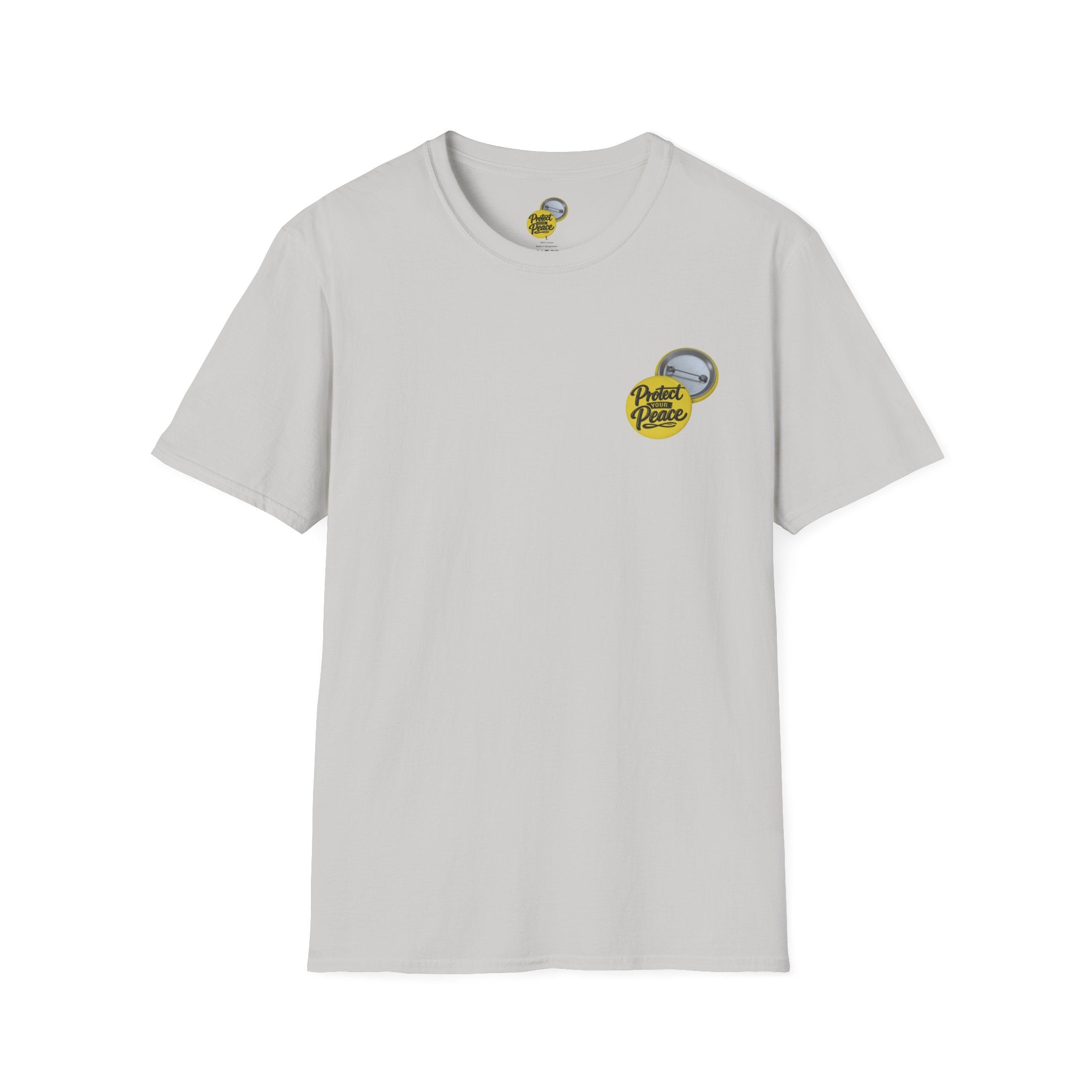 T-Shirt — 'Protect the Peace' Yellow Badge Casual Tee