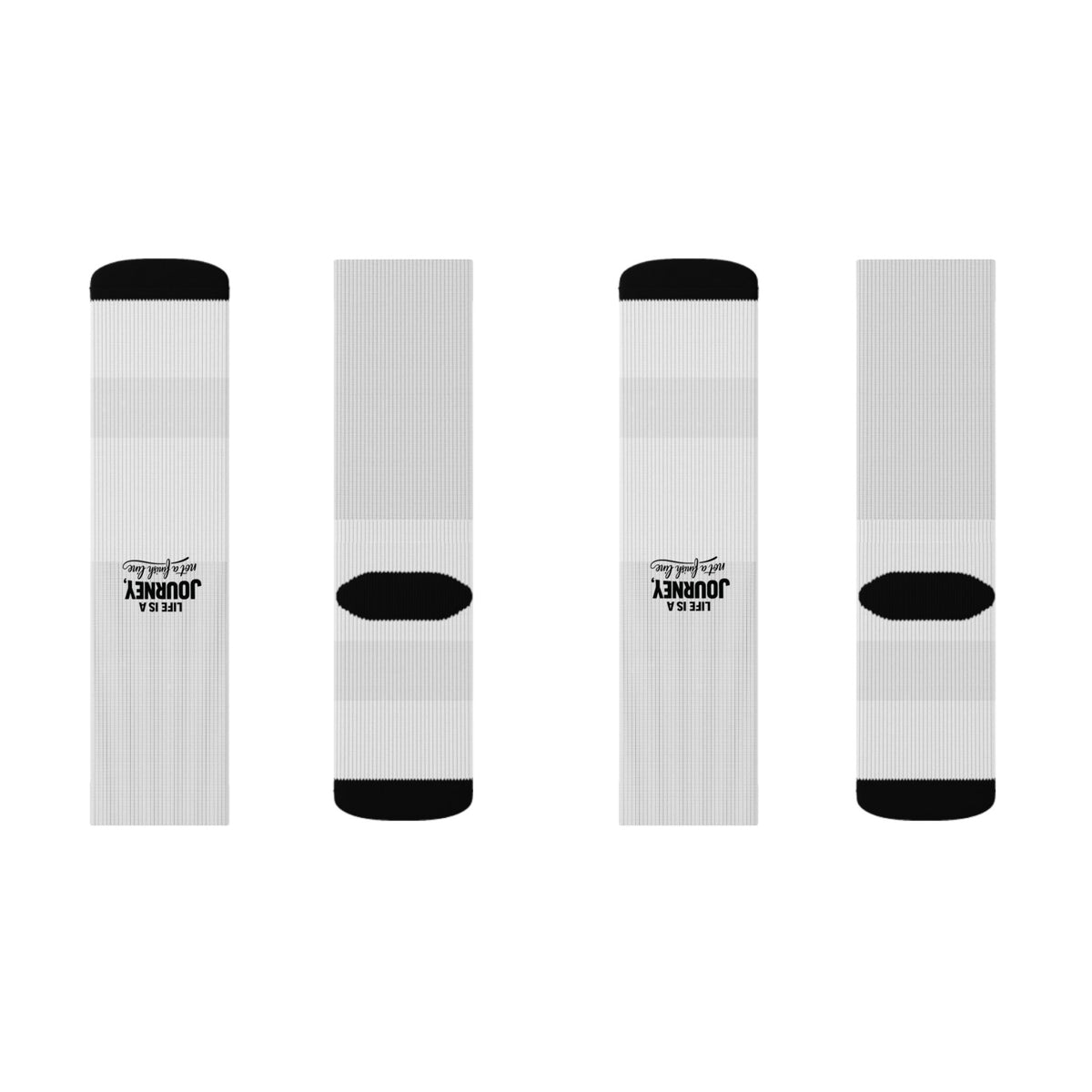 Custom Sublimation Socks — All-Over Print Personalized Athletic Socks Life is a journey not a finish line.