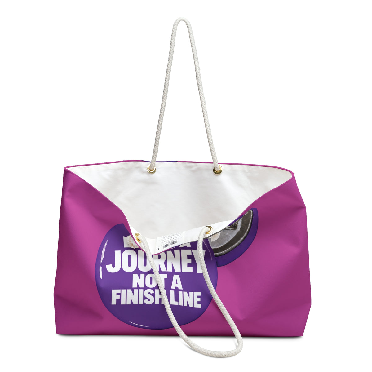 Weekender Bag — 'Life Is A Journey Not A Finish Line' Inspirational Travel Tote