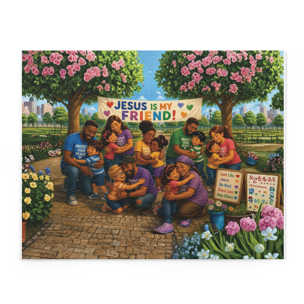 Jesus Is My Friend Puzzle — Family Park Scene (120/252/500 pc)
