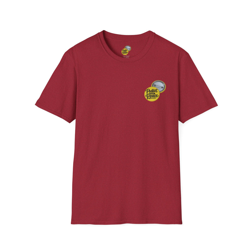 T-Shirt — 'Protect the Peace' Yellow Badge Casual Tee
