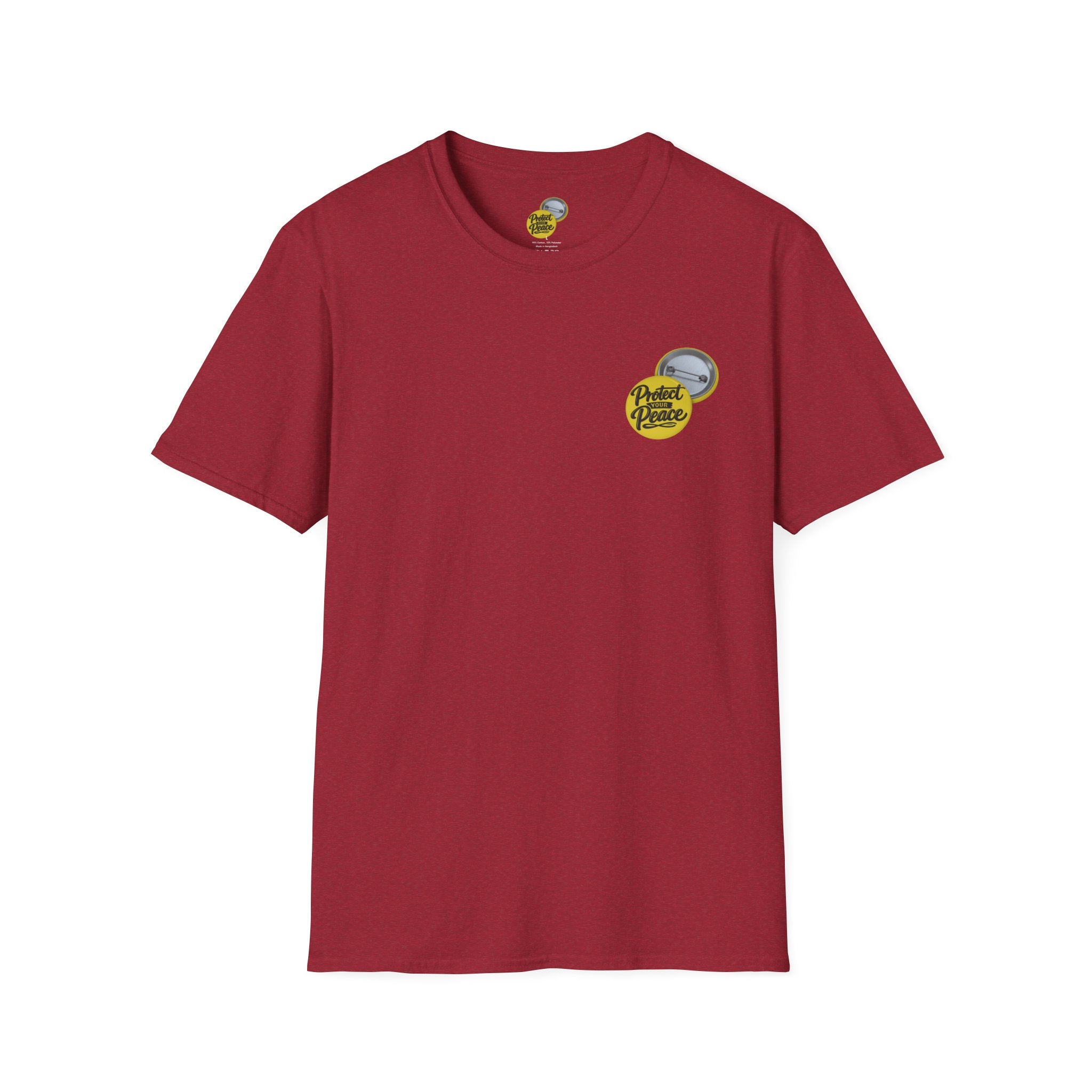 T-Shirt — 'Protect the Peace' Yellow Badge Casual Tee