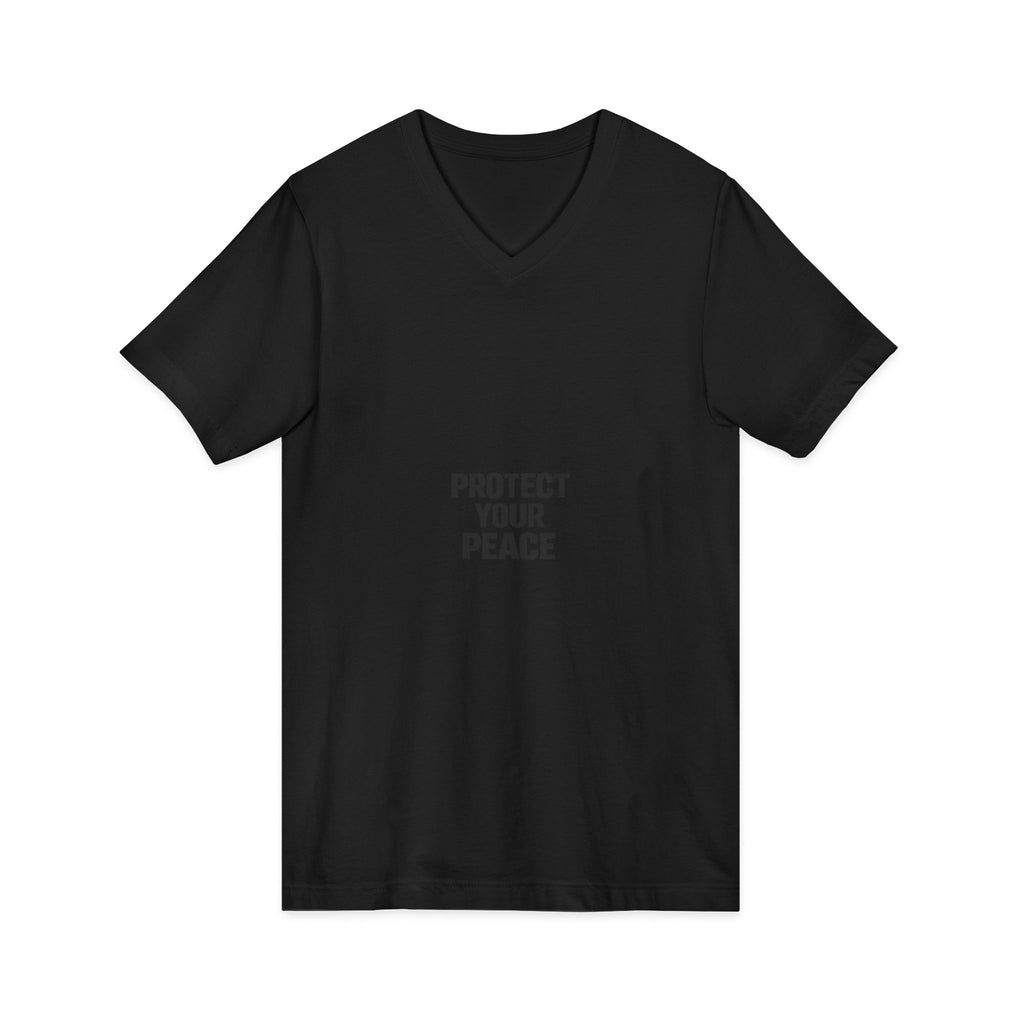 Protect Your Peace V-Neck Tee — Minimalist Self-Care Message Shirt