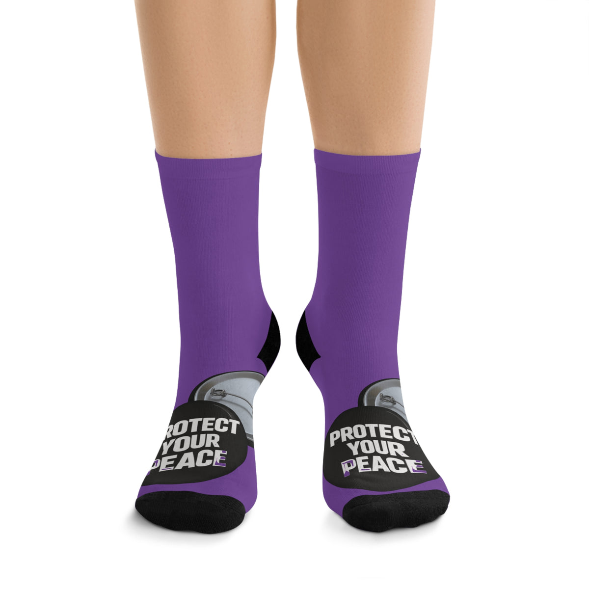 Protect Your Peace Purple Statement Socks