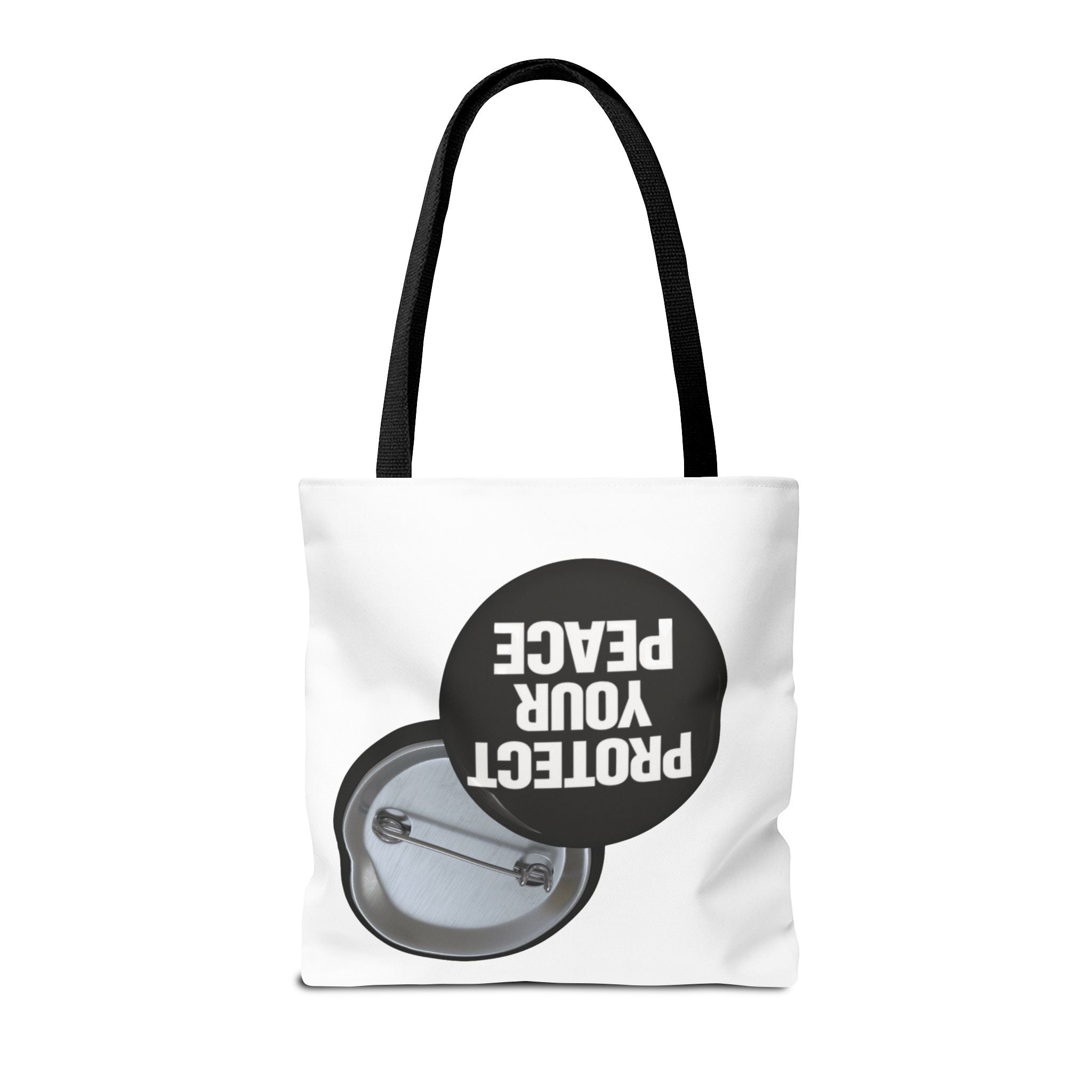 Tote — "Protect Your Peace" Button Design Cotton Tote Bag