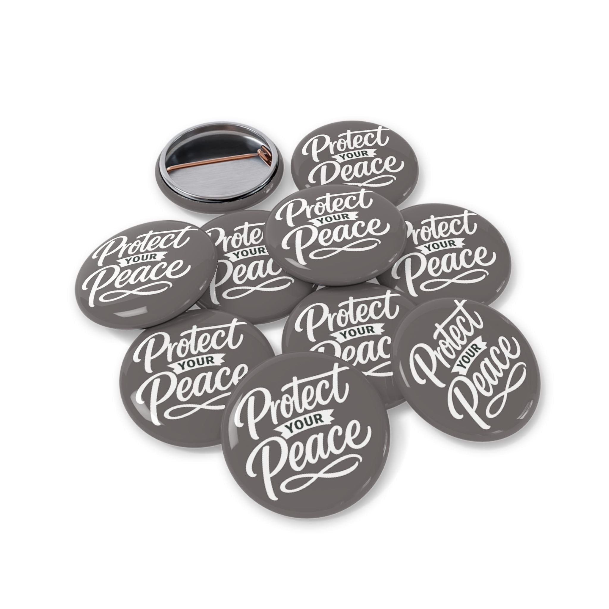 Protect Your Peace Pin — Round Motivational Button for Jackets, Bags & Gifts