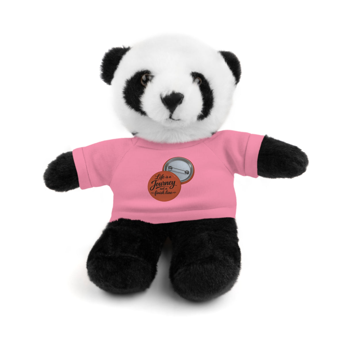 Life is a journey not a finish line. Plush Teddy Bear with Printed Tee — Cute Personalized Gift for Kids & Couples
