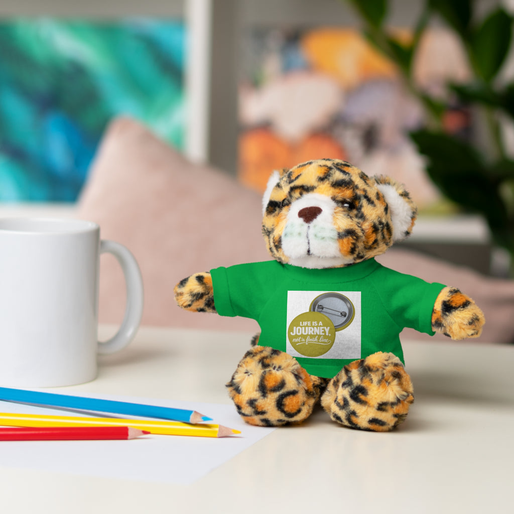 Cute Brown Teddy Bear with 'Life Is a Journey not a finish line.' Tee — Plush Gift for Kids & Travelers