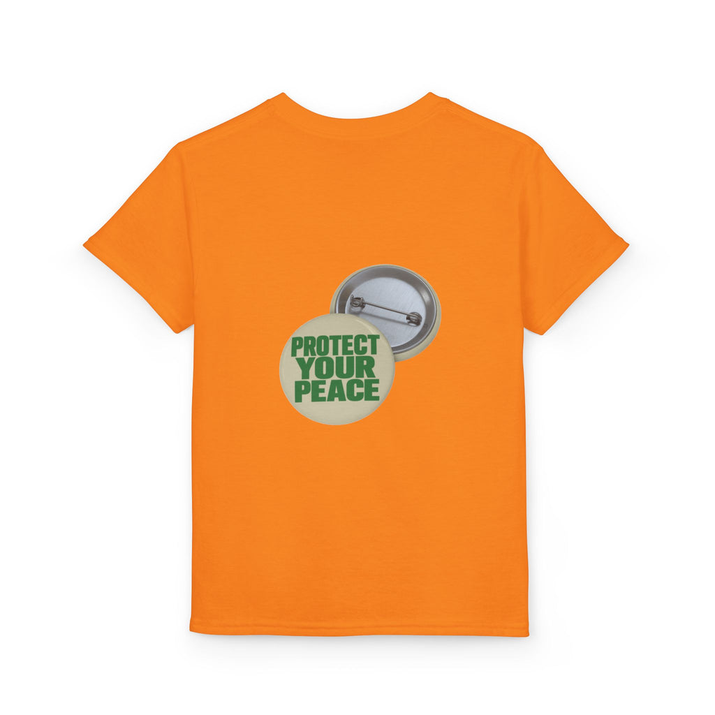 Youth T-Shirt — "Protect Your Peace" Button Graphic
