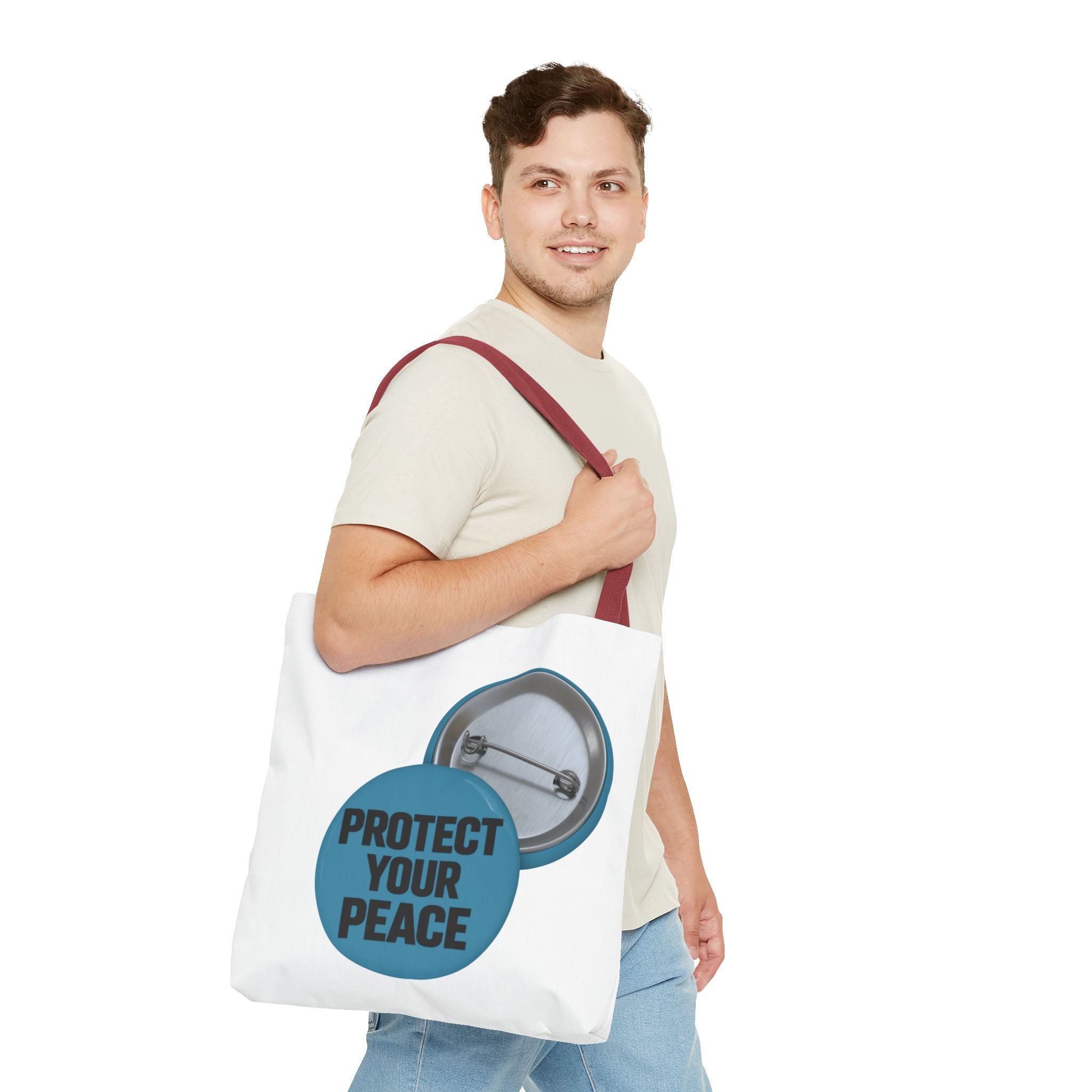 Protect Your Peace Tote Bag - Inspirational Everyday Canvas Shopper