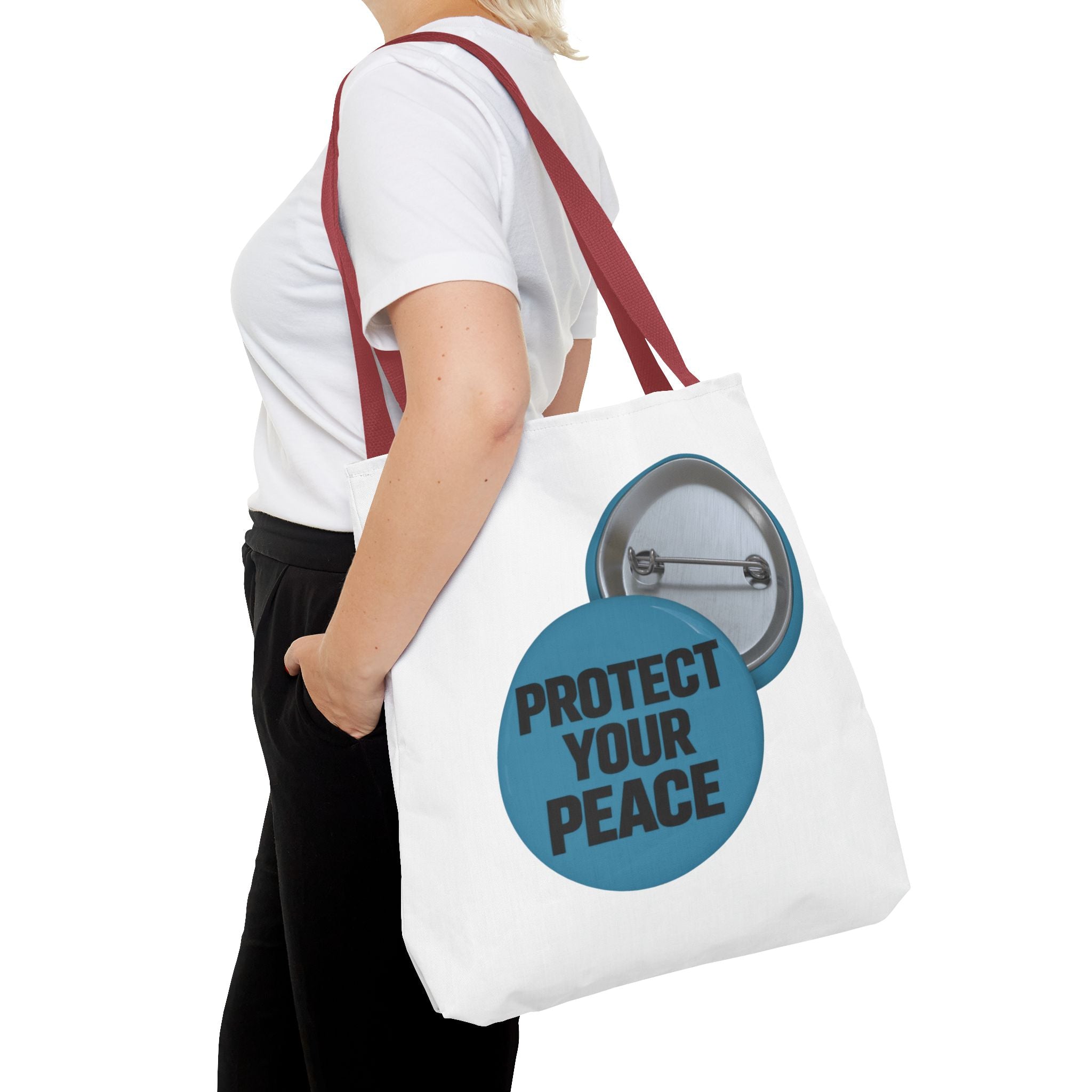 Protect Your Peace Tote Bag - Inspirational Everyday Canvas Shopper