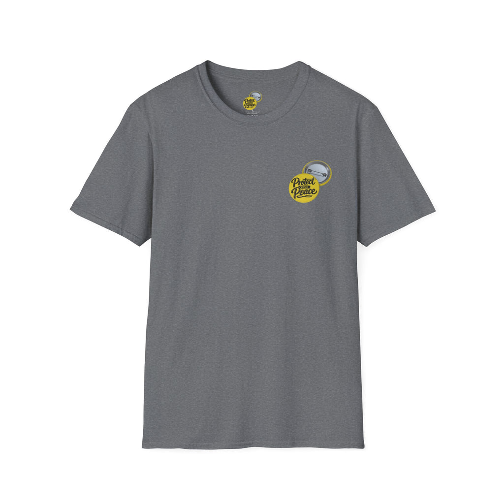 T-Shirt — 'Protect the Peace' Yellow Badge Casual Tee