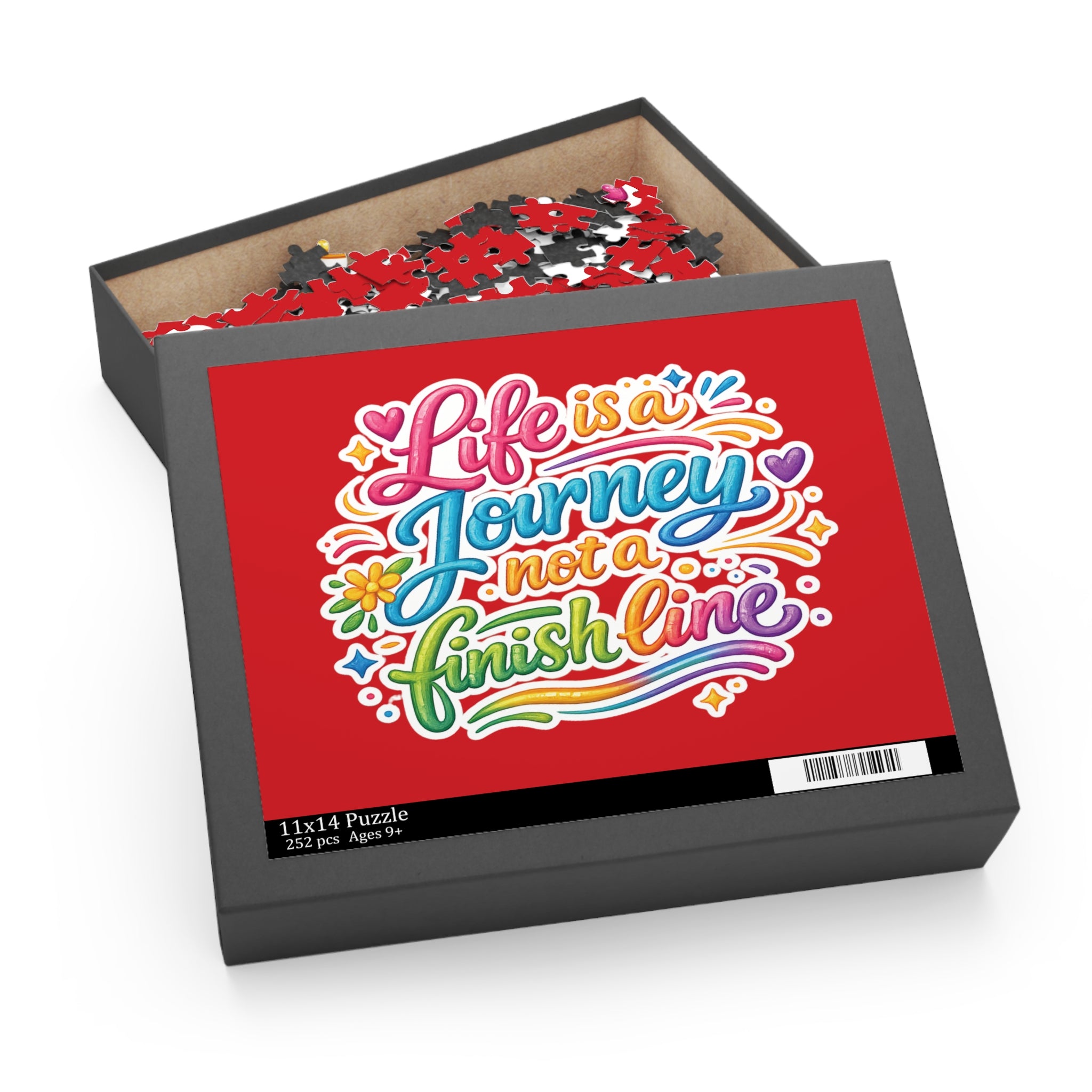 Inspirational Puzzle – “Life Is a Journey, Not a Finish Line” Colorful Motivational Jigsaw