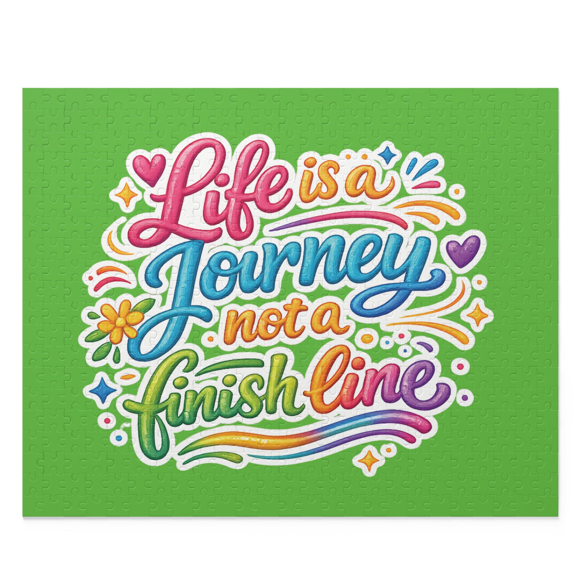 Puzzle — "Life Is a Journey Not a Finish Line" Colorful Inspirational Jigsaw