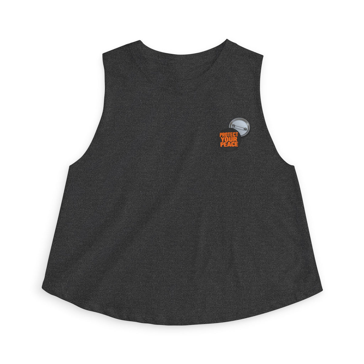 Women's Crop Top — 'Good Vibes Only' Mini Pin Graphic