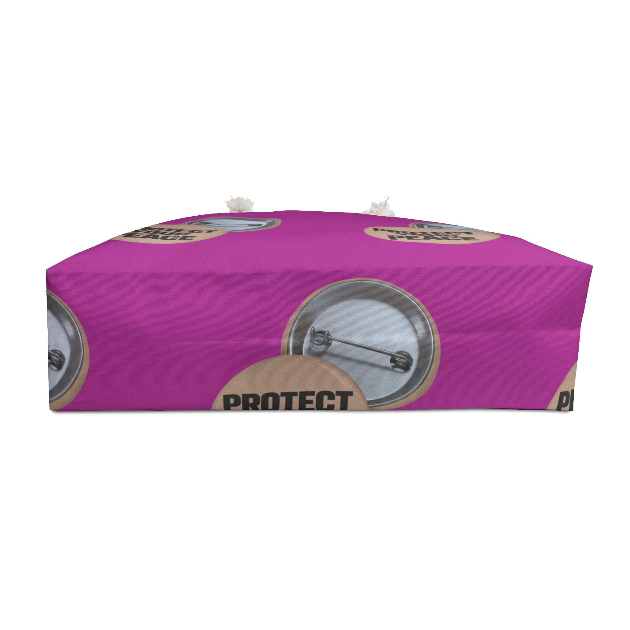 Protect Your Peace Weekender Bag — Pink Travel Tote with Badge Graphic