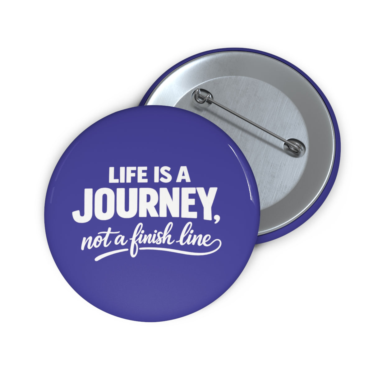 Inspirational Journey Button Pin — “Life Is A Journey, Not a Finish Line”