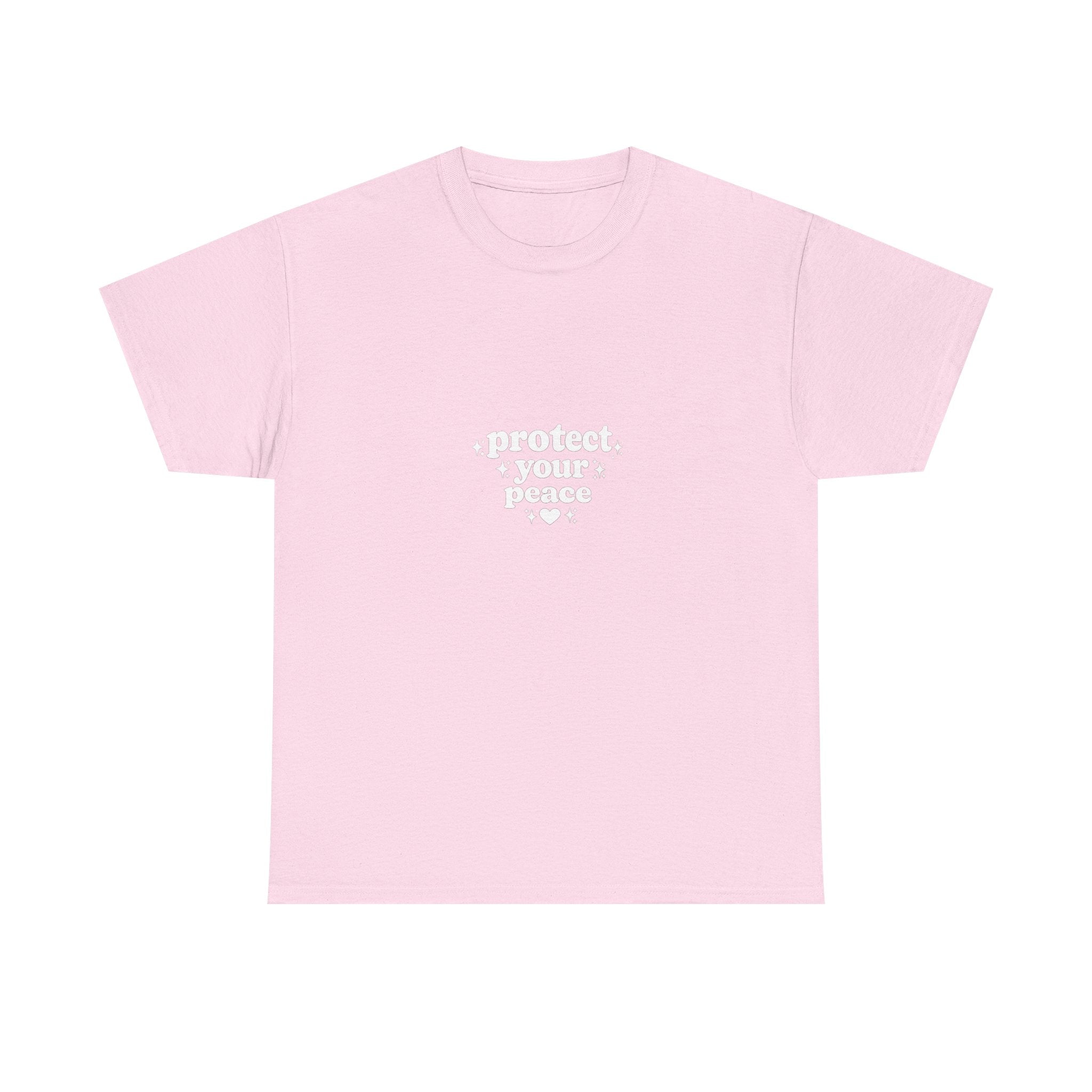 Minimalist White T‑Shirt — Subtle Embossed 'Unisex Heavy Cotton Tee' Design
