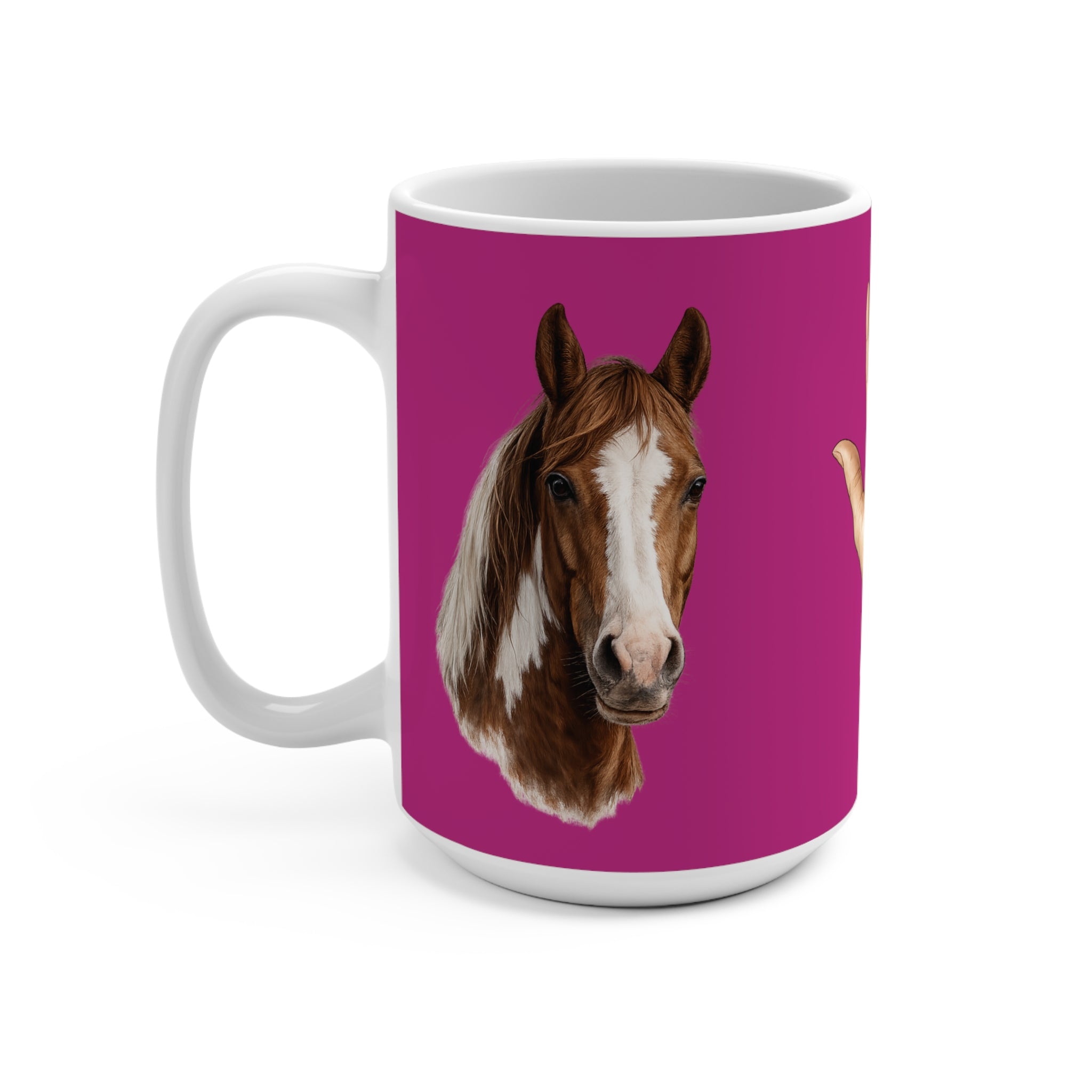 15oz Mug — Pink Prayer & Love Hand Illustration Coffee Cup