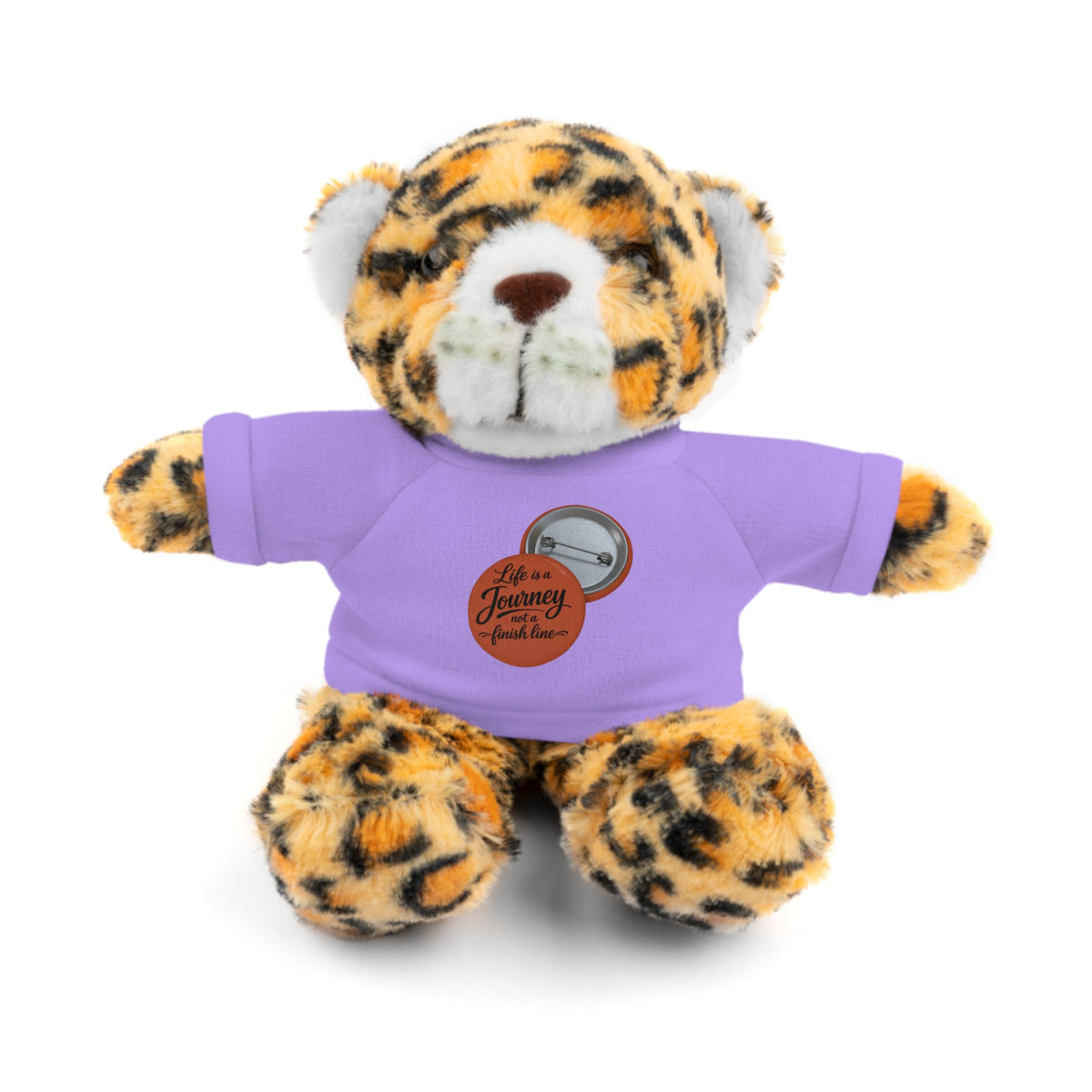 Life is a journey not a finish line. Plush Teddy Bear with Printed Tee — Cute Personalized Gift for Kids & Couples