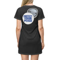 Protect Your Peace T‑Shirt Dress — Button Badge Graphic AOP