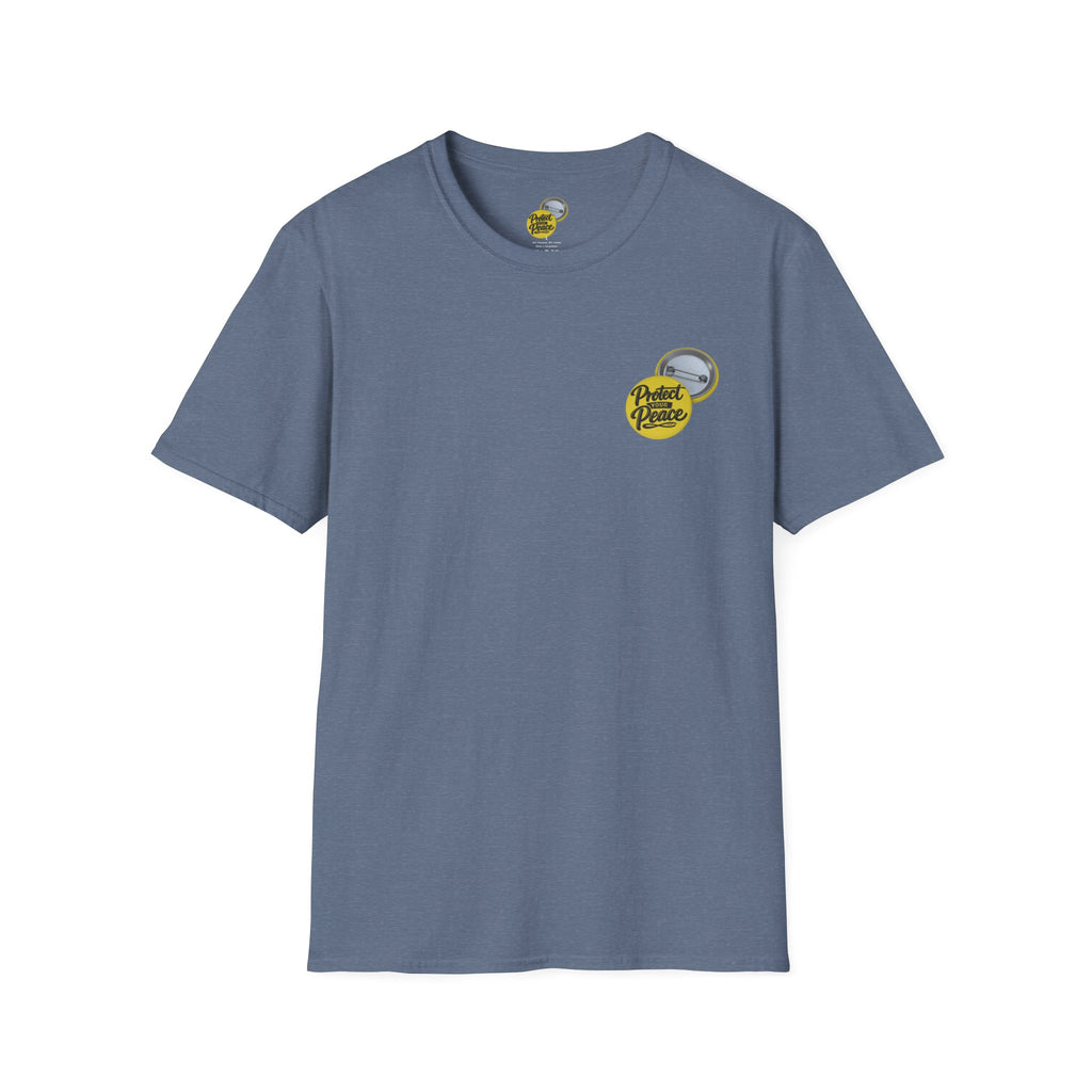T-Shirt — 'Protect the Peace' Yellow Badge Casual Tee