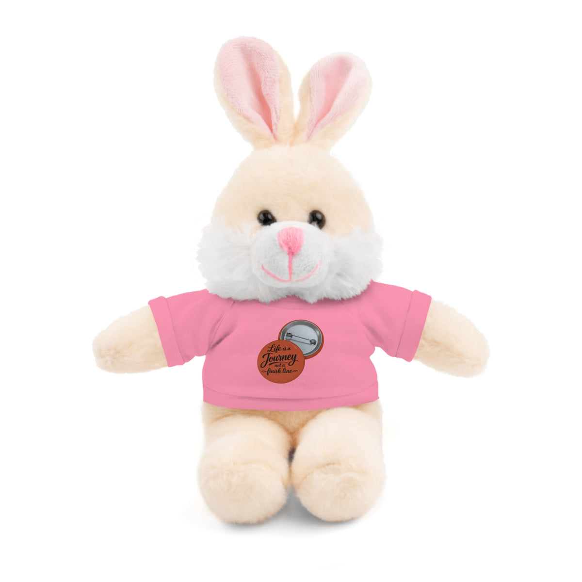Life is a journey not a finish line. Plush Teddy Bear with Printed Tee — Cute Personalized Gift for Kids & Couples