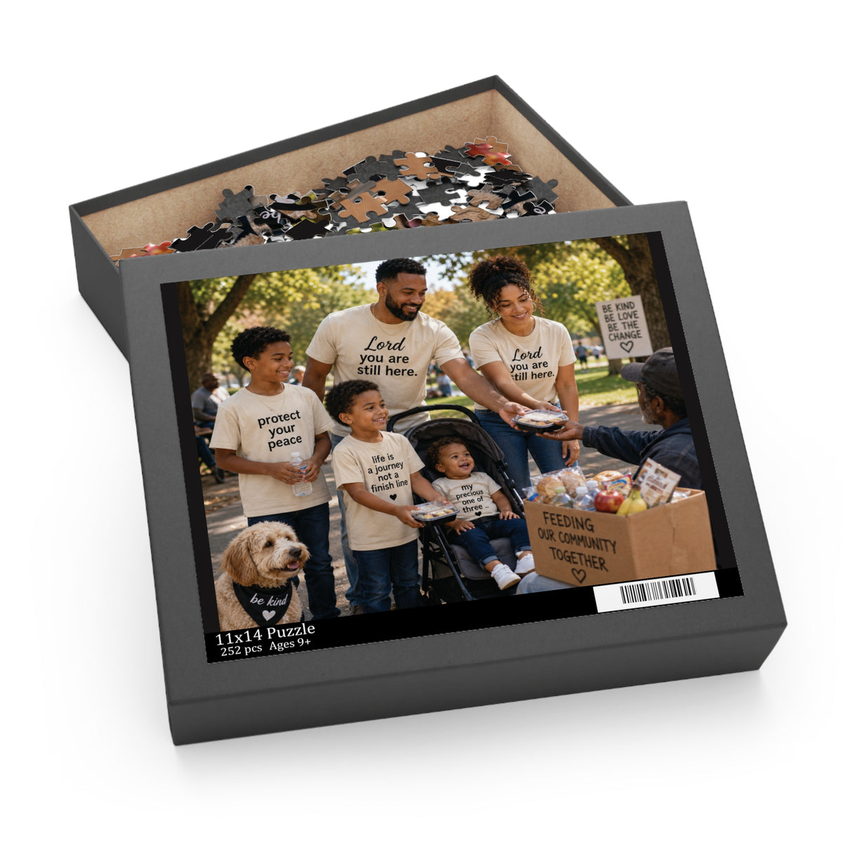Family Volunteer Puzzle — "Feeding Our Community Together" 500-Piece Jigsaw