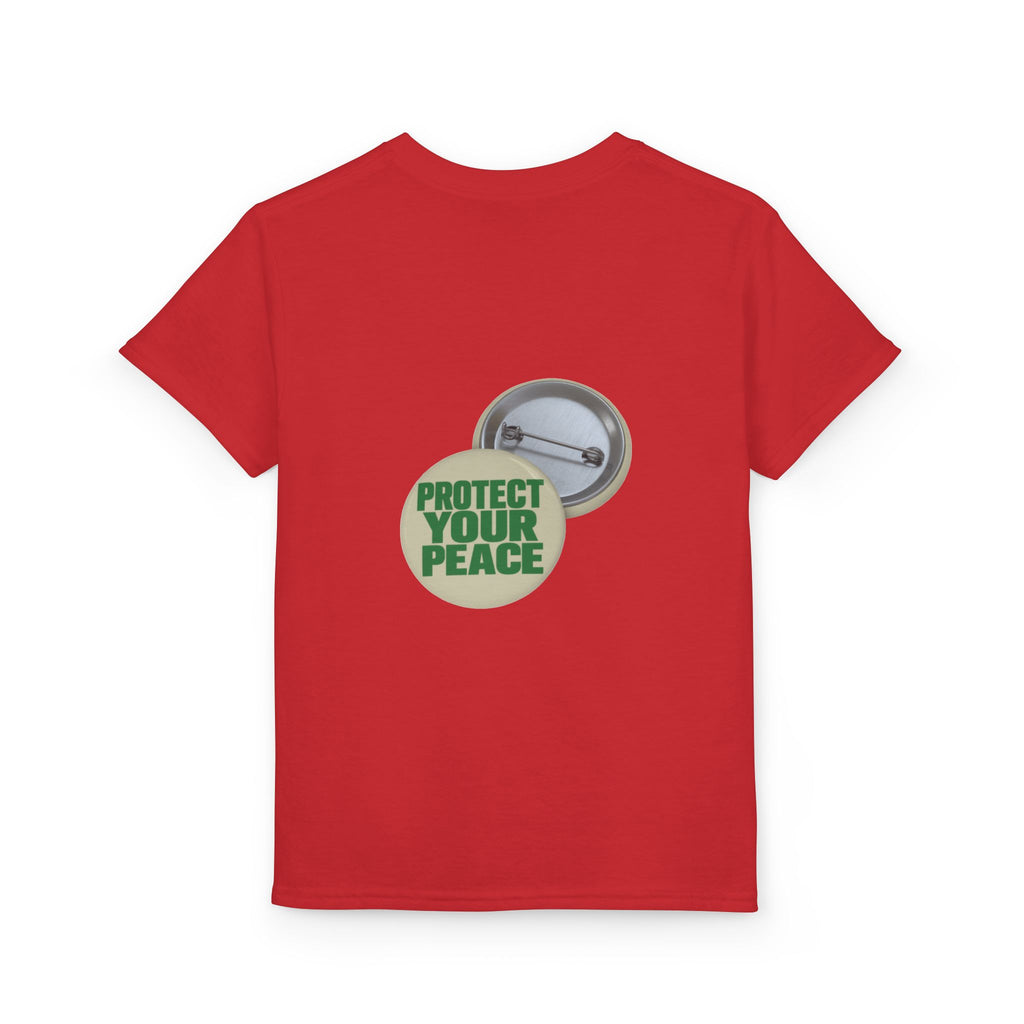 Youth T-Shirt — "Protect Your Peace" Button Graphic
