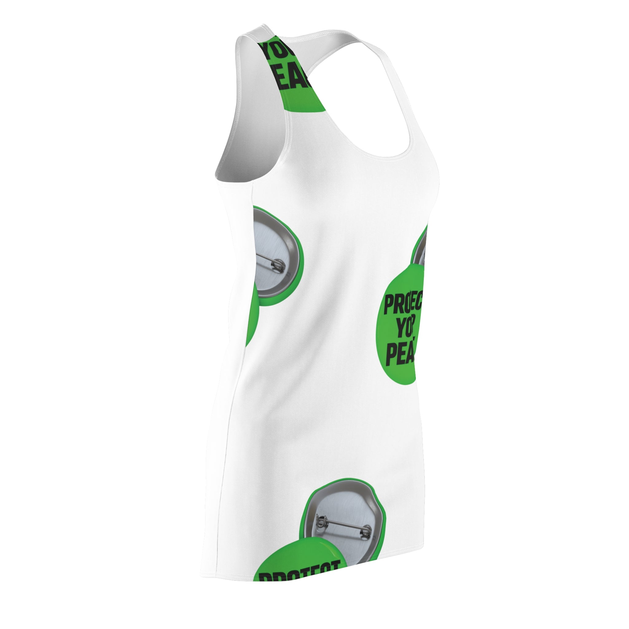 Protect Your Peace Racerback Dress — Positive Message AOP Summer Dress