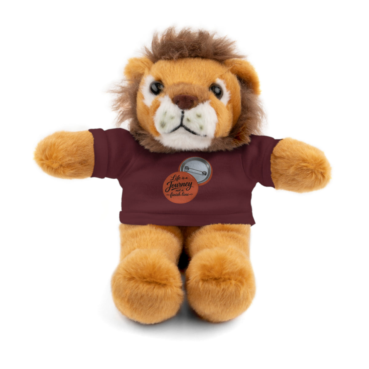 Life is a journey not a finish line. Plush Teddy Bear with Printed Tee — Cute Personalized Gift for Kids & Couples