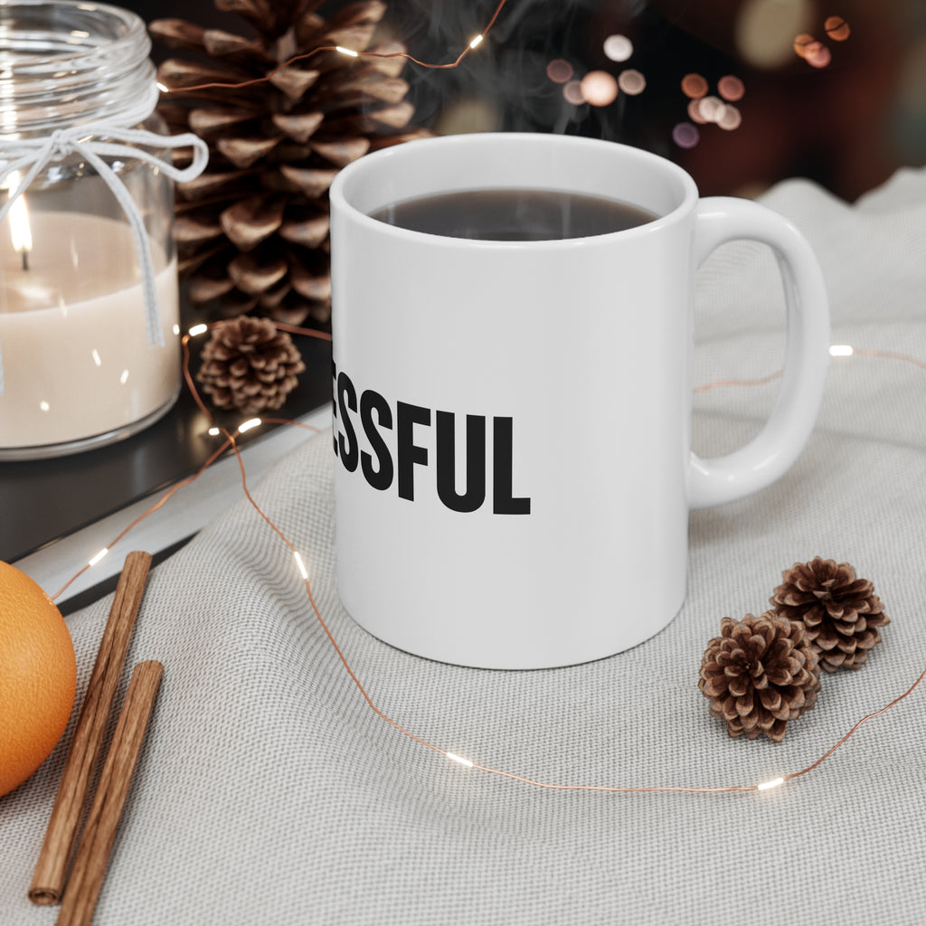 Successful Mug — Bold Black Typography Motivational Coffee Cup