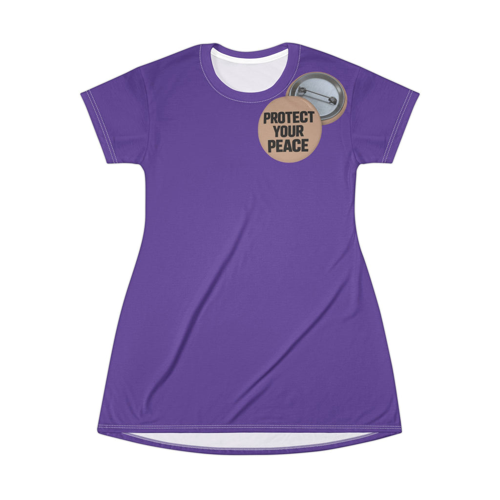 Protect Your Peace T-Shirt Dress — Statement Graphic Tee Dress