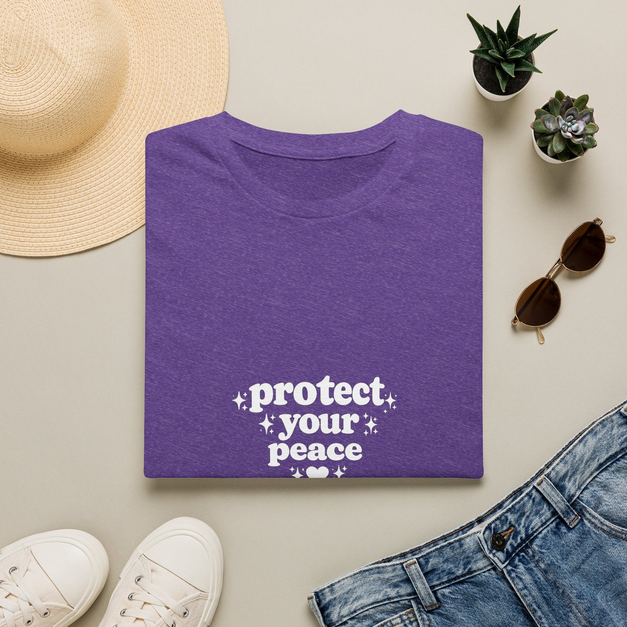 Protect Your Peace T-Shirt — Minimalist Embroidered Self-Care Tee