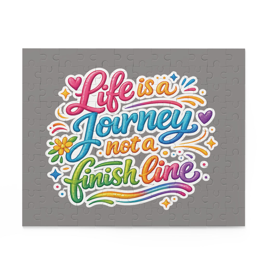 Puzzle — "Life is a Journey, Not a Finish Line" Colorful Inspirational Jigsaw