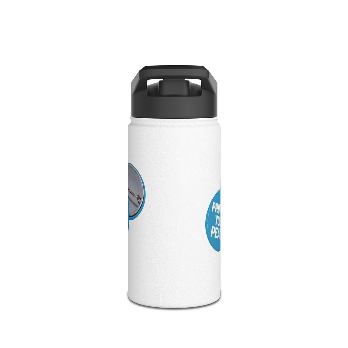 Stainless Steel Water Bottle — 'Protect Your Peace' graphic design  Life is a Journey Not a Finish Line.Motivational Travel Bottle