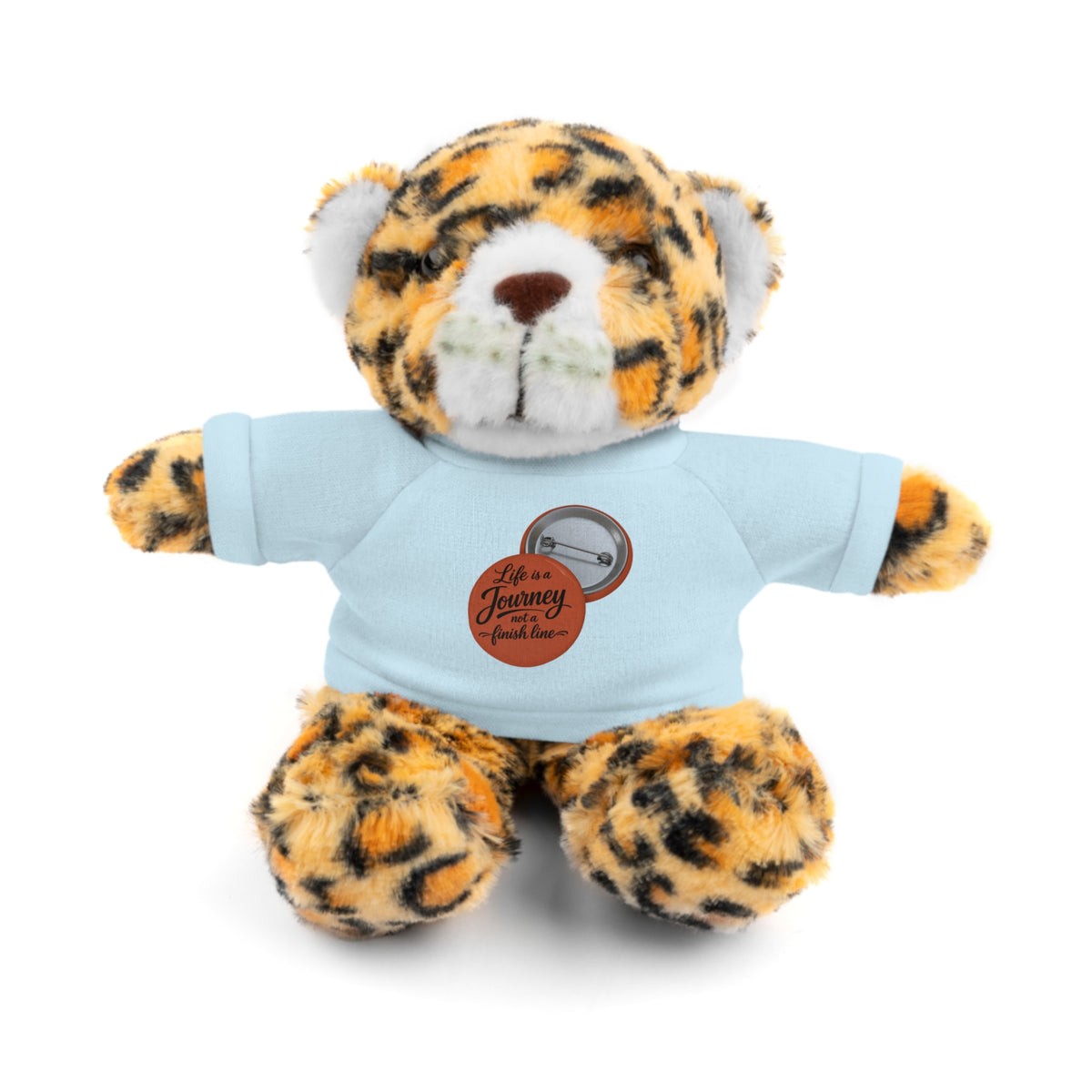 Life is a journey not a finish line. Plush Teddy Bear with Printed Tee — Cute Personalized Gift for Kids & Couples