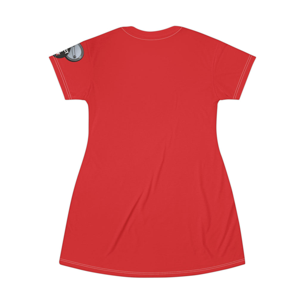 Red T-Shirt Dress graphic design I have a sound mind right bottom, and graphic design sleeve protect your peace.