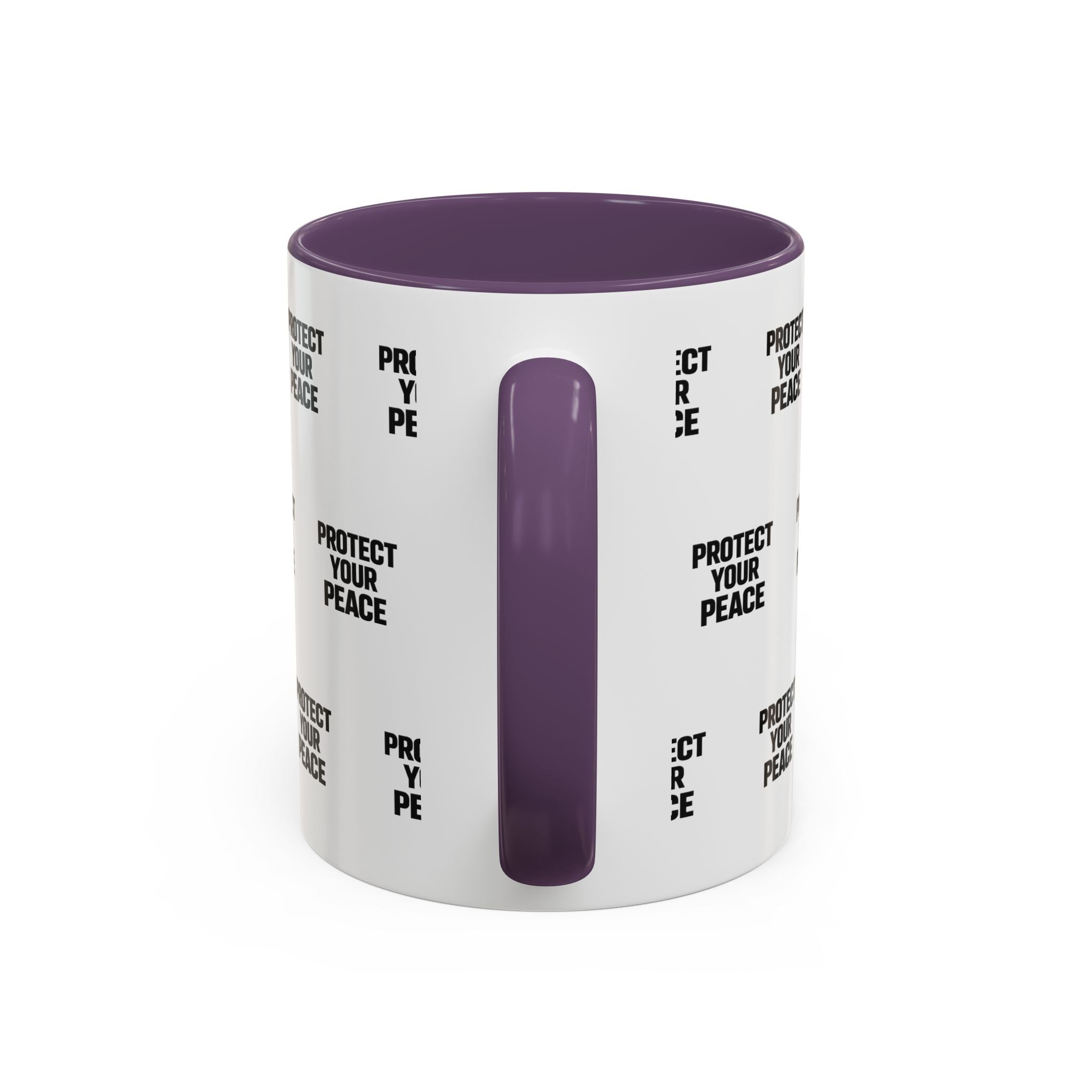 Protect Your Peace Accent Coffee Mug — Repeating Text 11/15oz