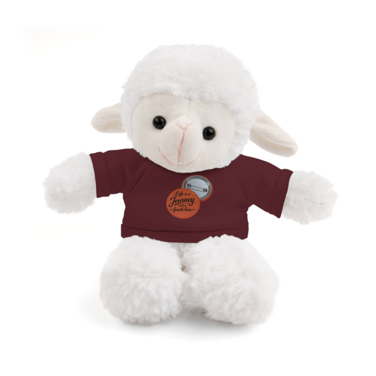 Life is a journey not a finish line. Plush Teddy Bear with Printed Tee — Cute Personalized Gift for Kids & Couples