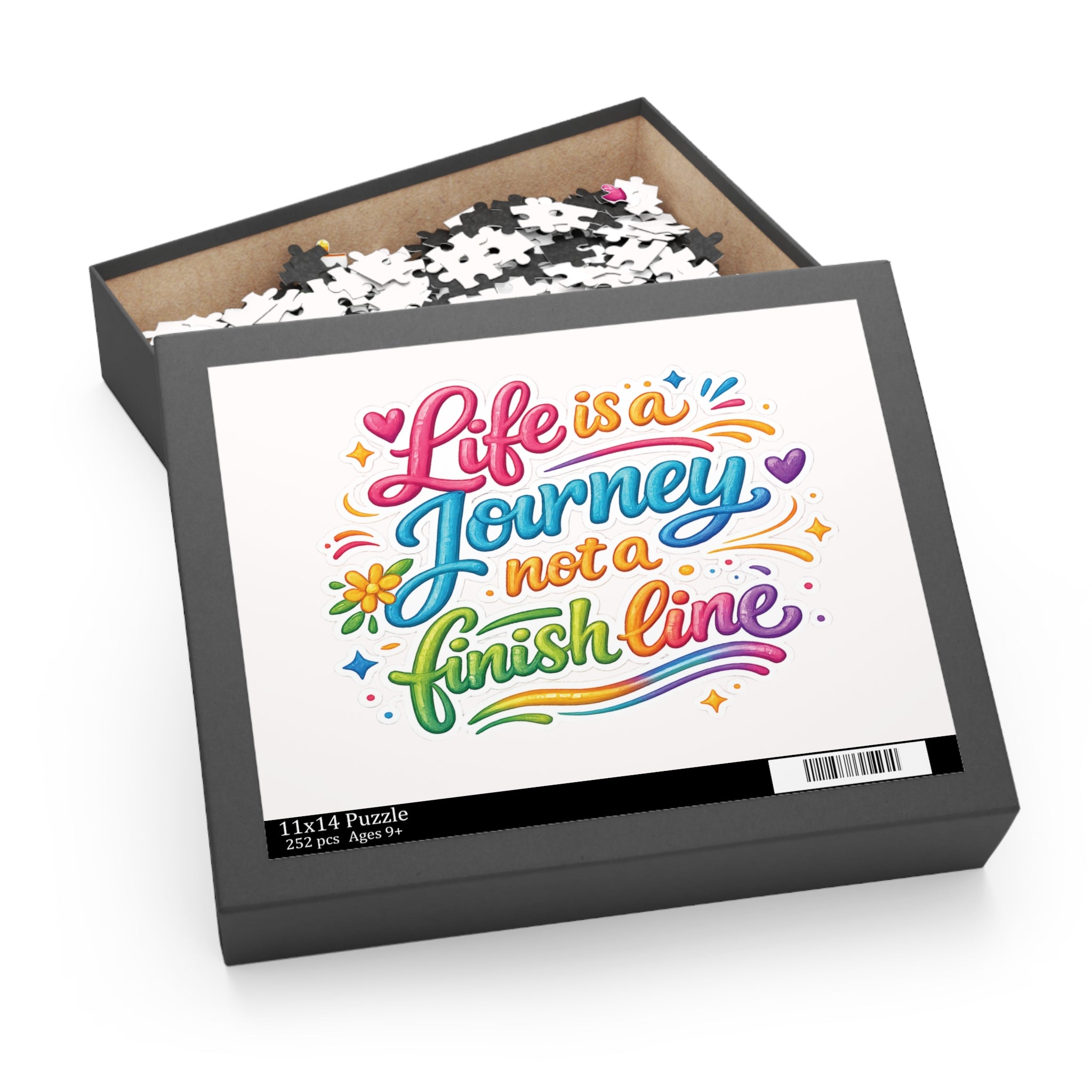 Inspirational Rainbow Puzzle - "Life is a Journey Not a Finish Line" (120/252/500 pcs)