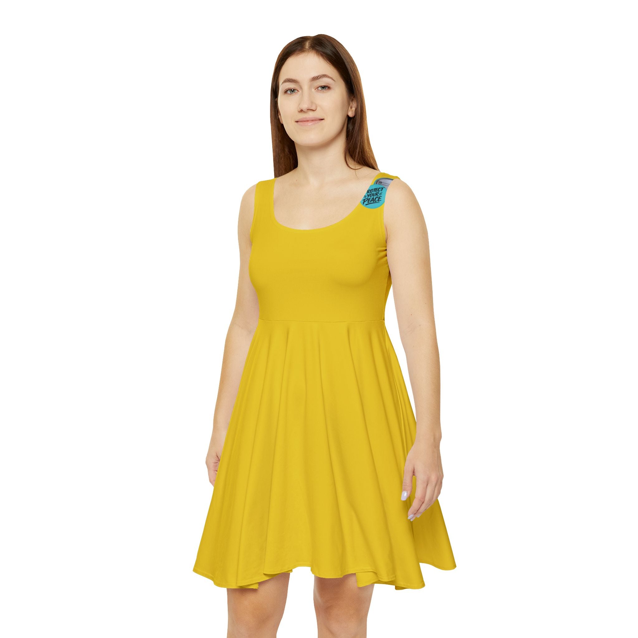 Yellow Skater Dress — Women's Casual Flare Dress