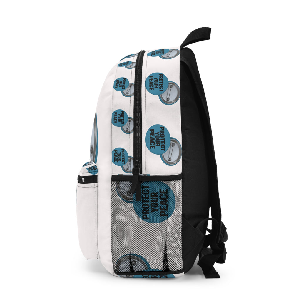 Protect Your Peace Button Backpack — Lightweight Everyday School & Travel Bag