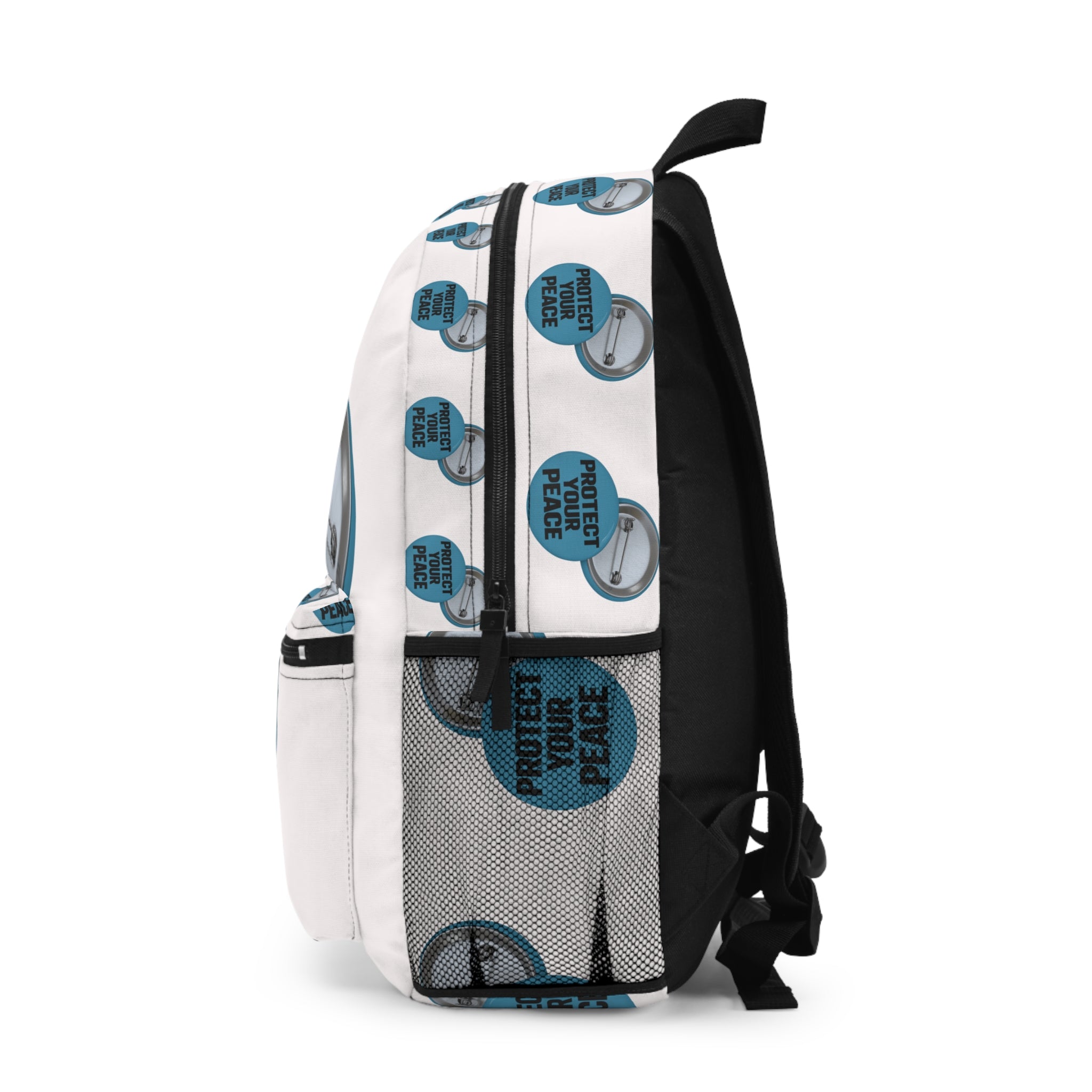 Protect Your Peace Button Backpack — Lightweight Everyday School & Travel Bag